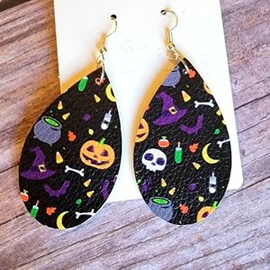 Halloween Faux Leather Earrings